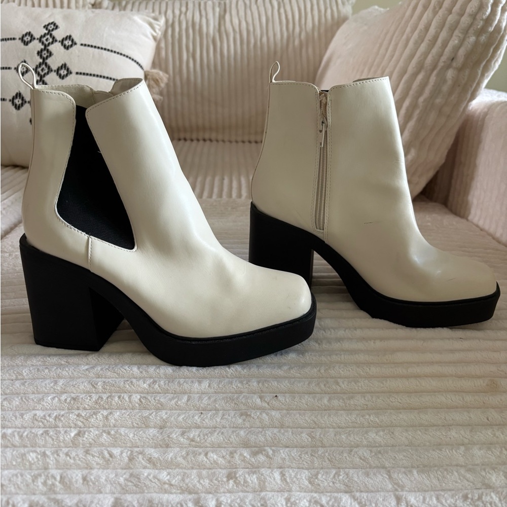 Elegant Cream Ankle Boots